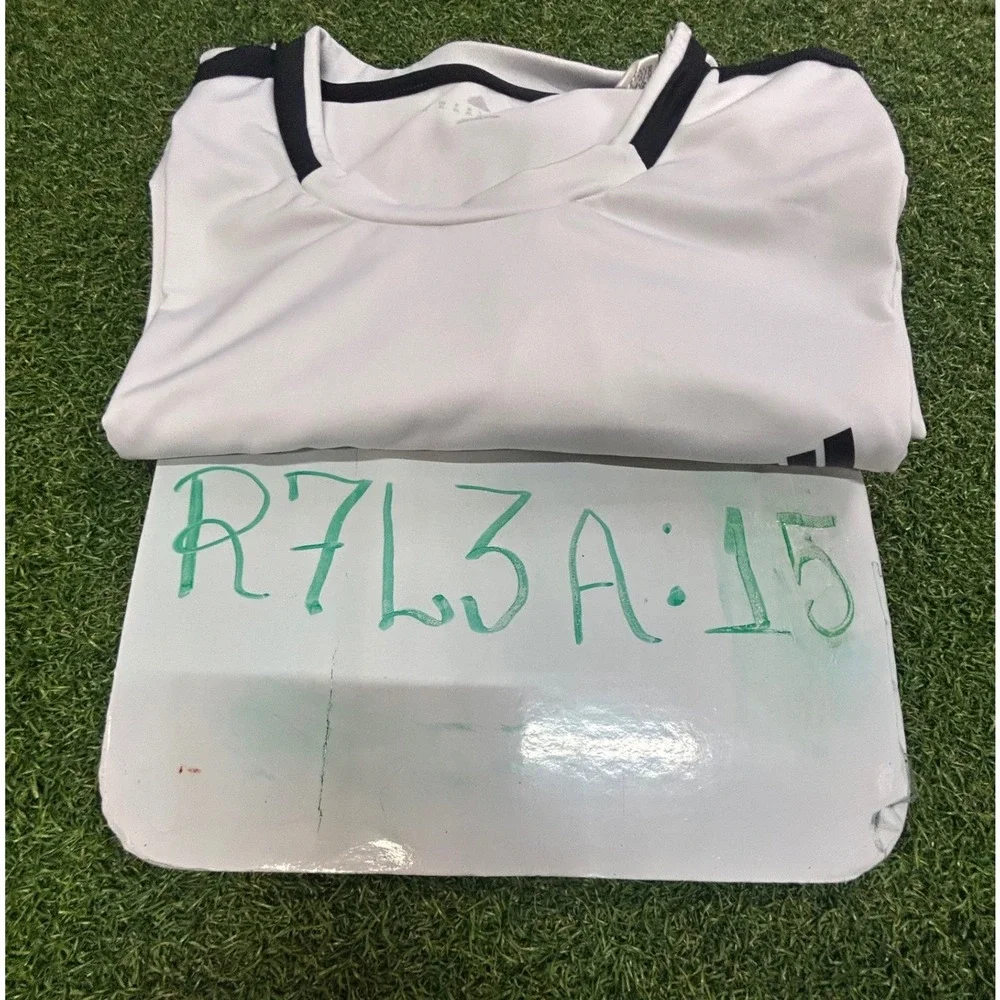 Adidas Climalite Mens XL White Black 3-Stripe Short Sleeve Athletic T-Shirt